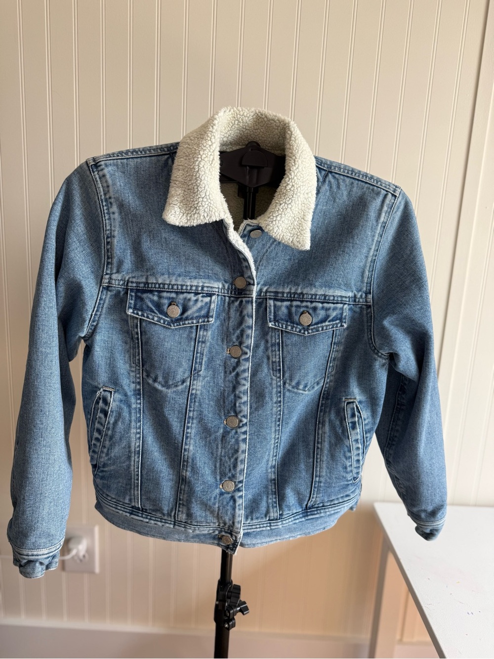 Vintage Jones Jeans Women S Blue Denim Sherpa Jacket Granola Y2K  Indie Sleeze